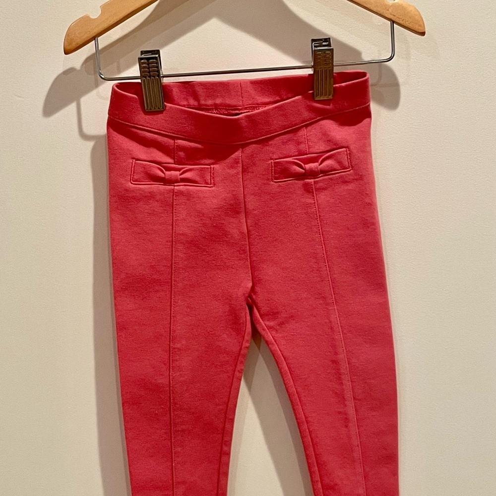 12-18M Janie and Jack Coral Pink Pointe Knit Leggings